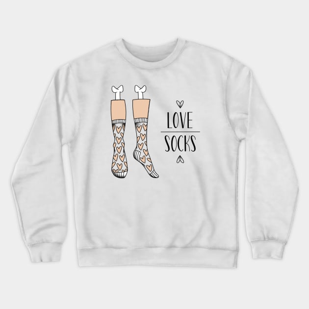 Love Socks Crewneck Sweatshirt by freshinkstain